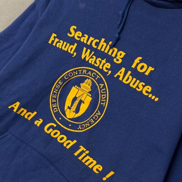 Vintage DCAA Defense Contract Audit Agency 90s Hoodie Sweatshirt XL - Picture 2 of 6